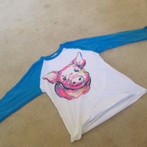 Neon pig long sleeve shirt